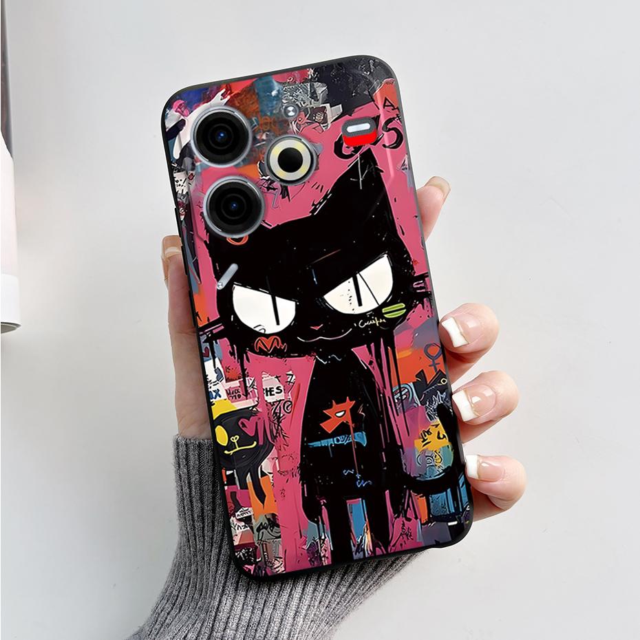 6.78" For Tecno Pova 6 Neo Case Pova6 Neo Back Cover Stylish Pattern Black Silicone Soft Phone Cases For Tecno Pova 6 Neo Fundas