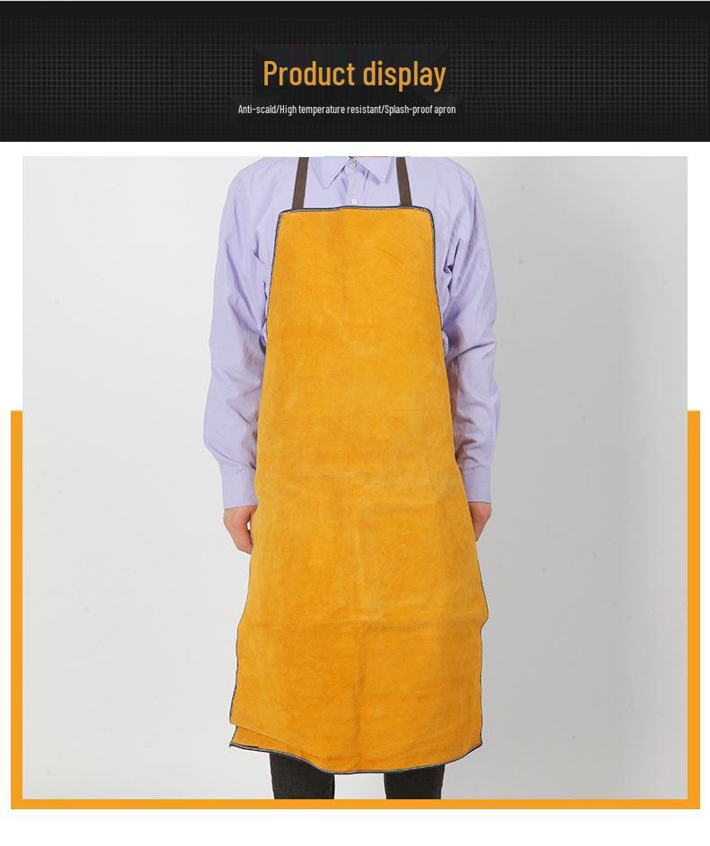 Tablier de soudure en cuir ignifugé: Vêtements de travail en cuir de vache résistant aux hautes températures et protégeant des étincelles