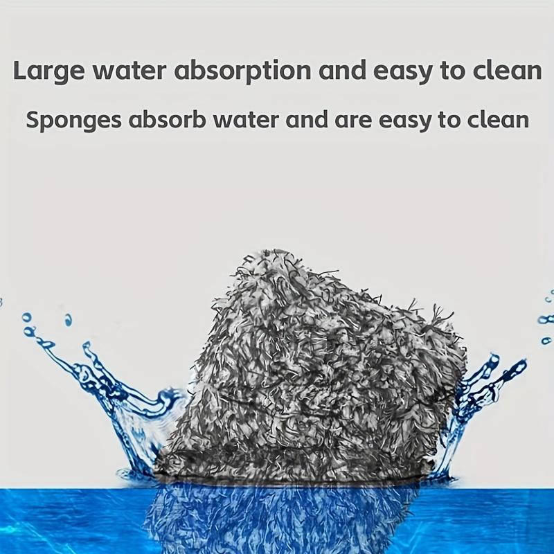 Built-in Block Long Plush Car Wash Sponge, Microfiber Cleaning Sponge Pad, Car Care and Beauty Tool, Highly Absorbent and Stain-Removing
