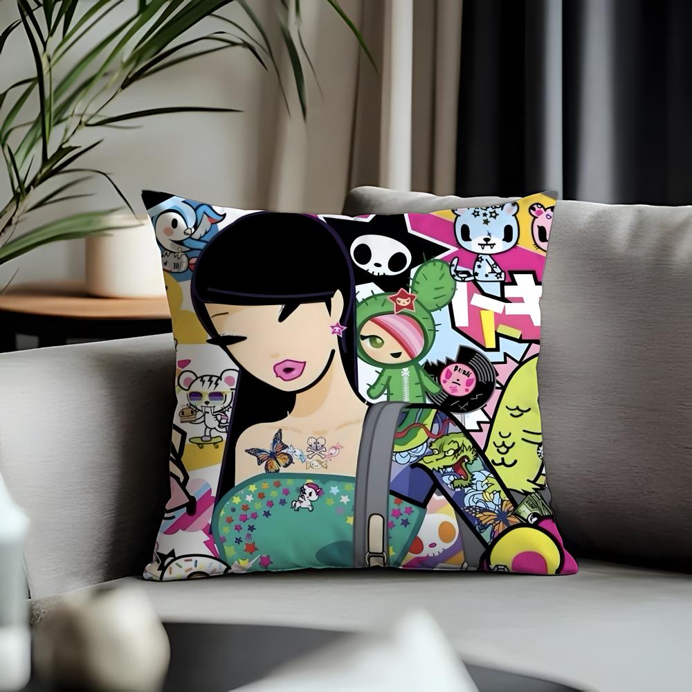 Viral Ttokidokiead Cushion Cover Antidustmite Pillowcase Invisible Zipper Silky Short Plush Sofa Cushion Cover