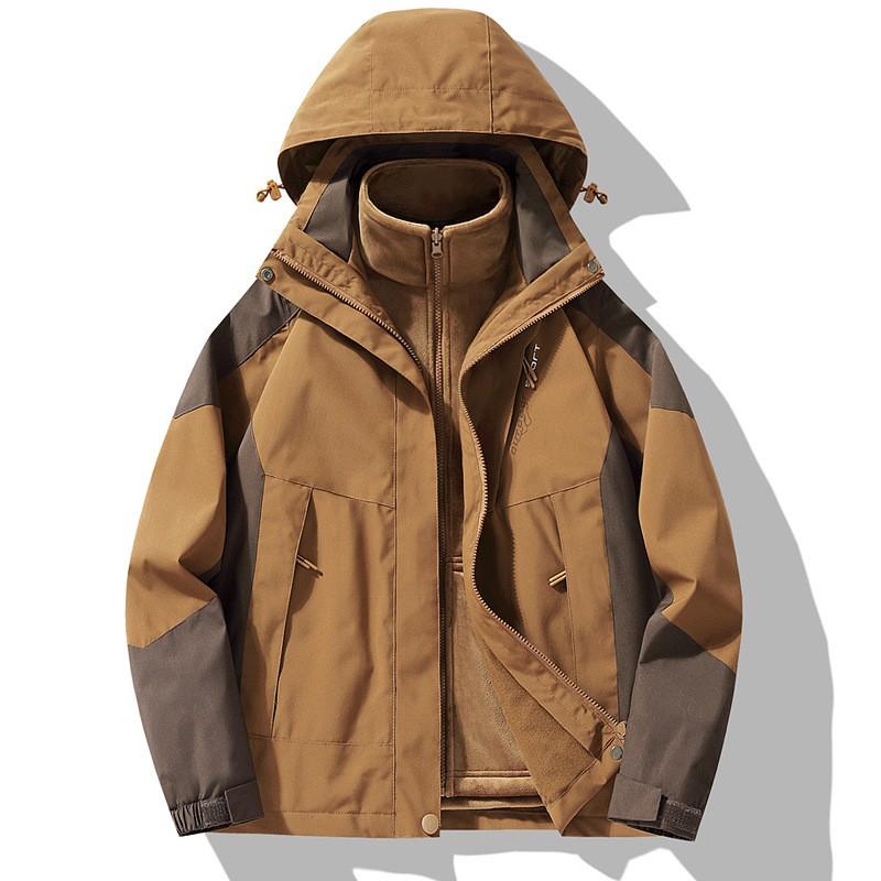 Unisex 3-in-1 Waterproof Windproof Outdoor Jacket With Fleece Liner Hiking Climbing Skiing Small Stature