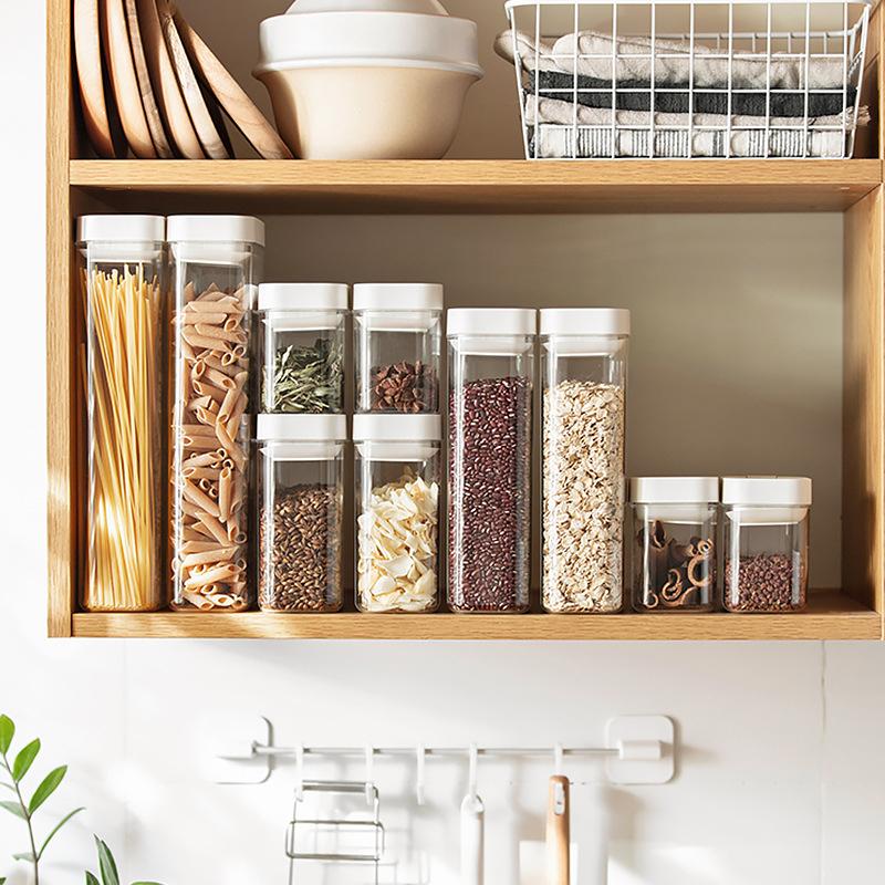 Food Storage Box Plastic Sealed Fresh-Keeping Box Grains Coffee Beans Transparent Storage Container Kitchen Storage Jars