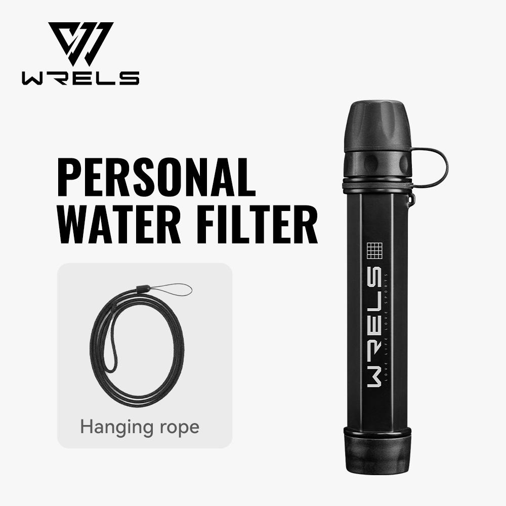 WRELS Outdoor Portable Water Purification Filter Carbon Fiber Water Purifier Hiking Camping Emergency Survival Supplies чёрный