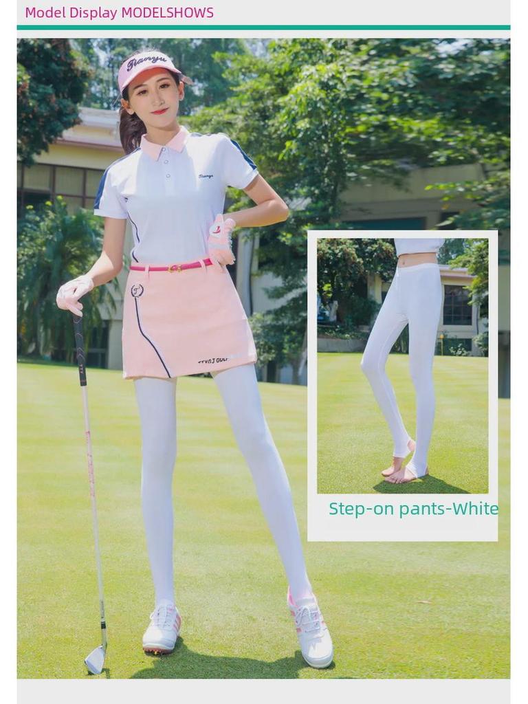 TYGJ Dámské golfové legíny s ochranou proti slunci - Letní prodyšné ledové hedvábí, nášlapné kalhoty