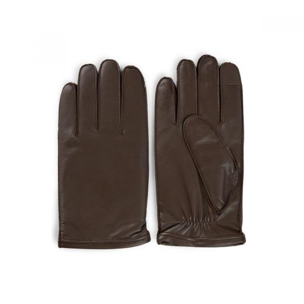 Boss Metallic Logo Grain Leather Gloves Open Green 50526680361 8