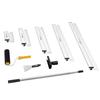 Drywall Skimming Blade Set, 10/16/24/32/40 In Skimming Blades + 34-81.6 In Extension Handle Pole, Stainless Steel Knife Professional Skim Coat Tools,