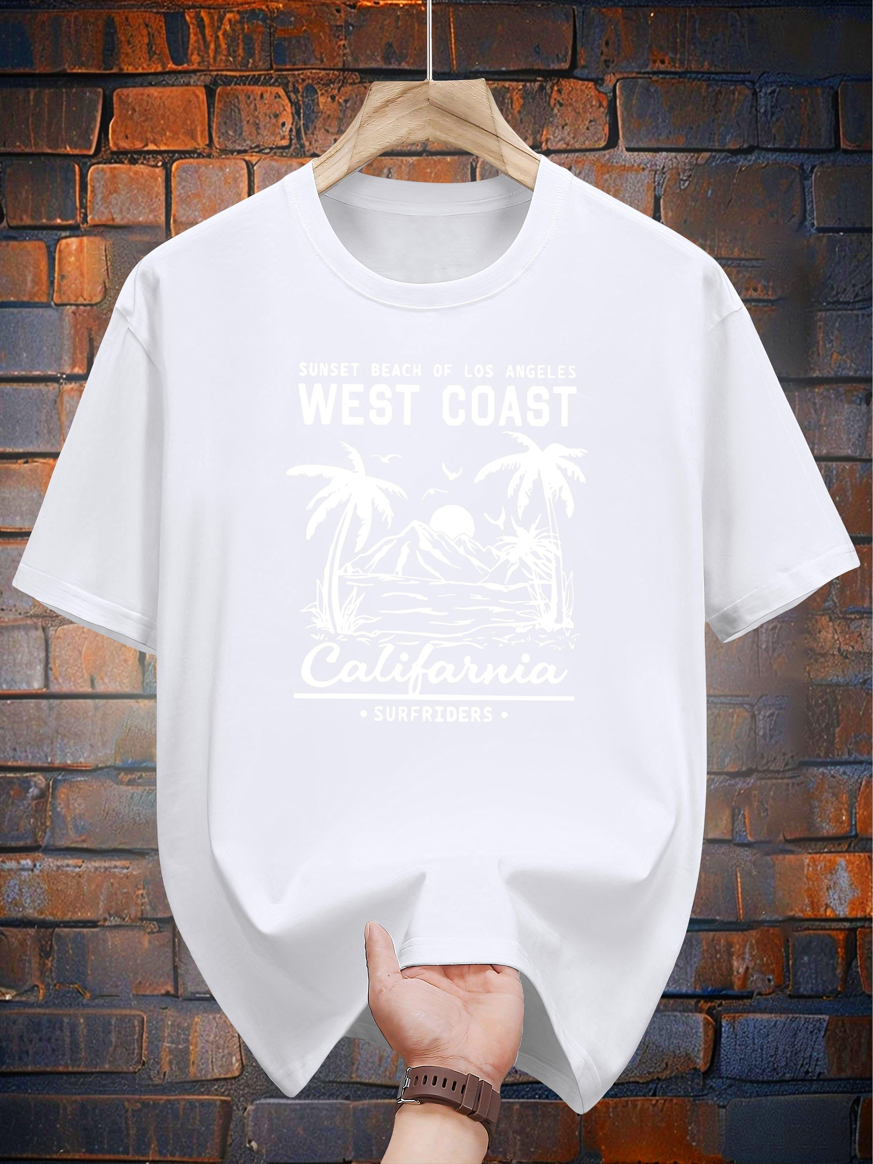 West Coast California Surf Riders Graphic T-shirt - 100% Cotton L