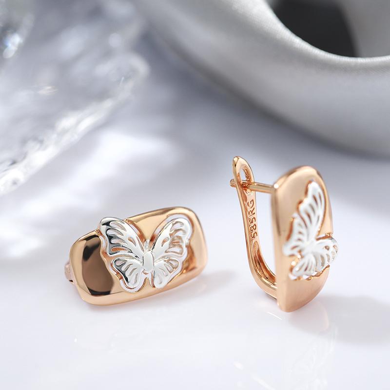 New Trend Vintage Butterfly Drop Earrings For Women  Gold With  Color Earring Ethnic Bride Wedding Jewelry
