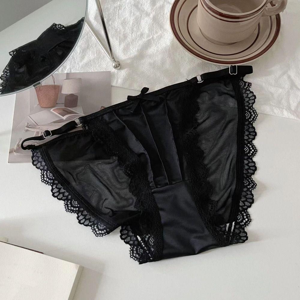 Transparent Lace Panties Low Waist Lace Thin Underwear Breathable Mesh Briefs  Lady