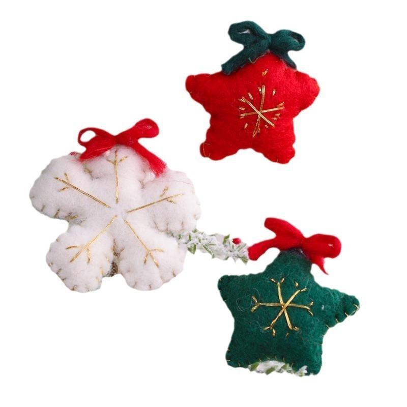1Pc Soft Felt Christmas Tree Pendant Decorative Ornaments With Lovely Star Top Design For Home Holiday Xmas Decoration