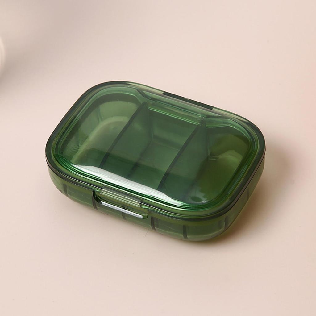 Portable Mini Small Medicine Box Compact Organizer for Early-Mid-Day Tablets 3 Compartment Pill Storage Container