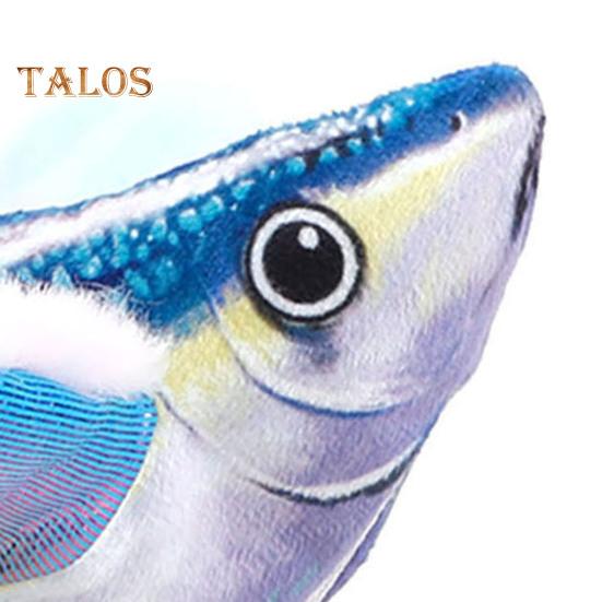 1 stk/2 stk Interaktiv fisk med flagrende vinger Katteleke Elektrisk berøringsaktivert plysjfisk med lyd Oppladbar kvitrende leke for innekatter