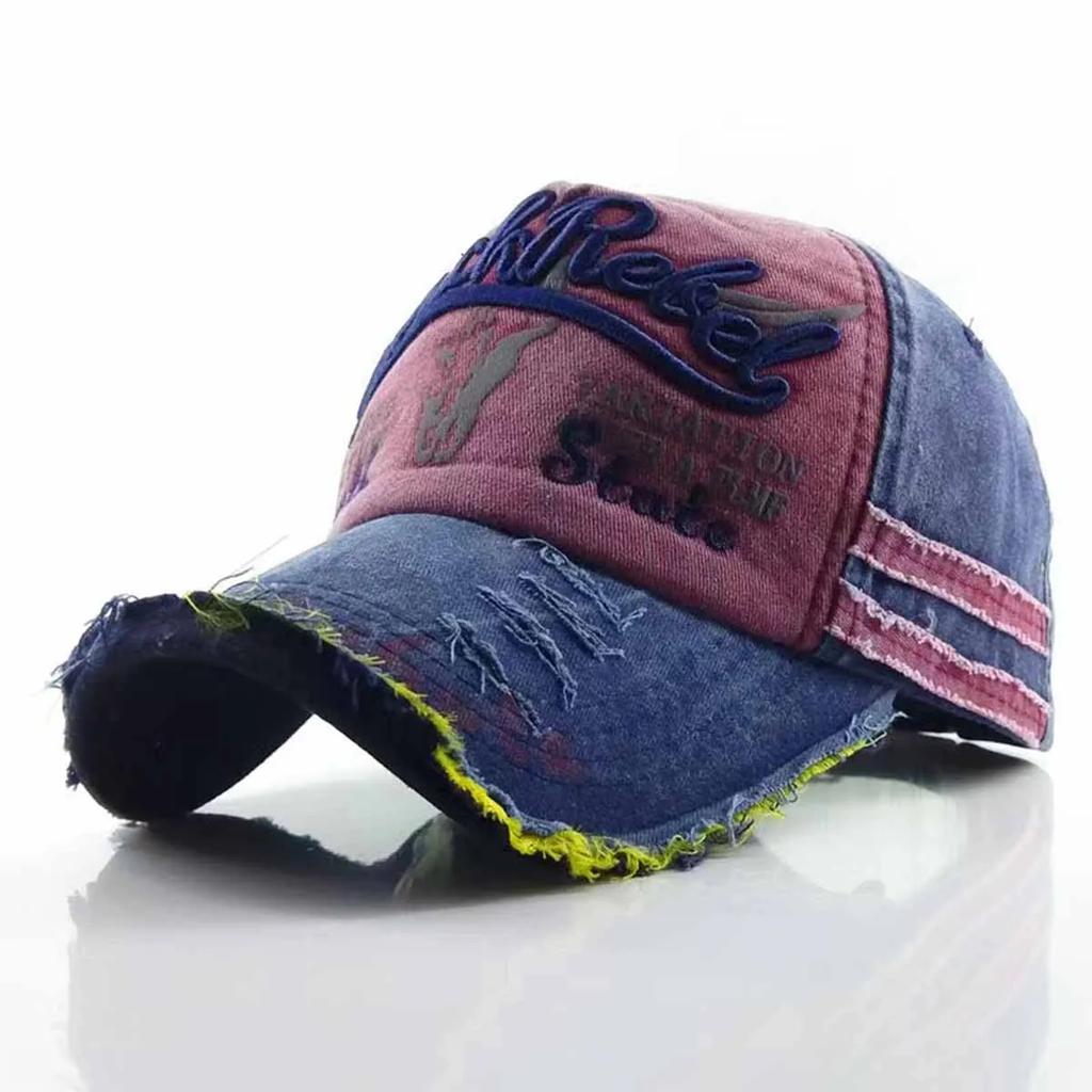 Cappellini da Baseball Unisex Neri con Ricamo Lettere BlackRebel Lavati Primavera e Autunno Outdoor Regolabili Cappelli Casual Cappello Parasole