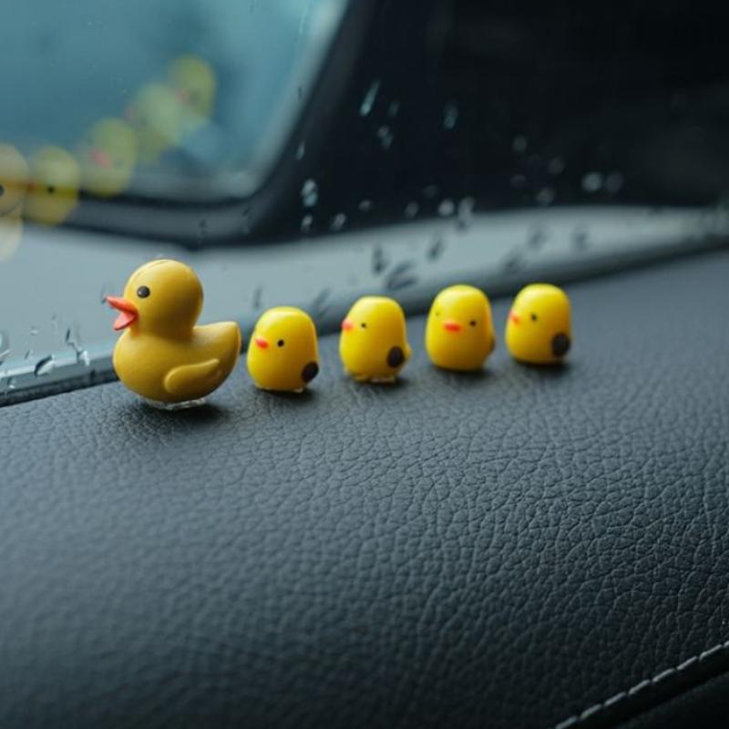 5Pcs Mini Cute Duckling Style Car Ornaments
