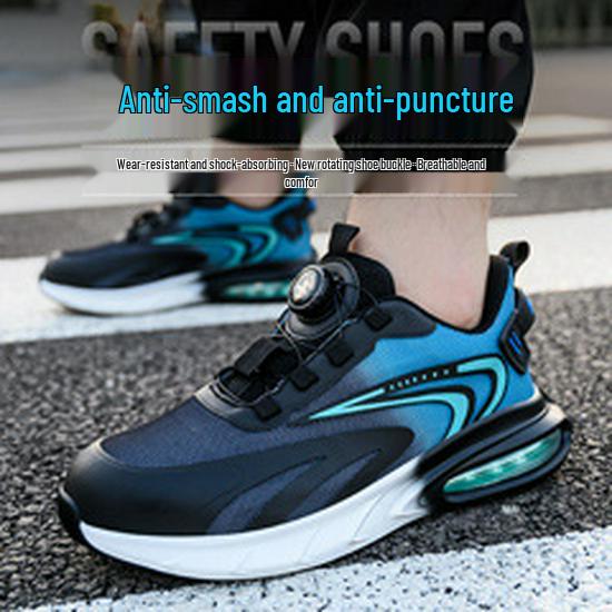 Men's Black High-Top Cowhide Steel Toe Cap Safety Shoes, Anti-Static, Anti-Smash, Anti-Puncture.