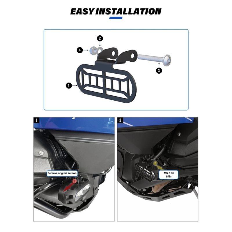 Durable-For BMW R1300RT R 1300 RT 2025 Motorcycle LED Auxillary Headlight Spotlights Fog Light Cover Protection