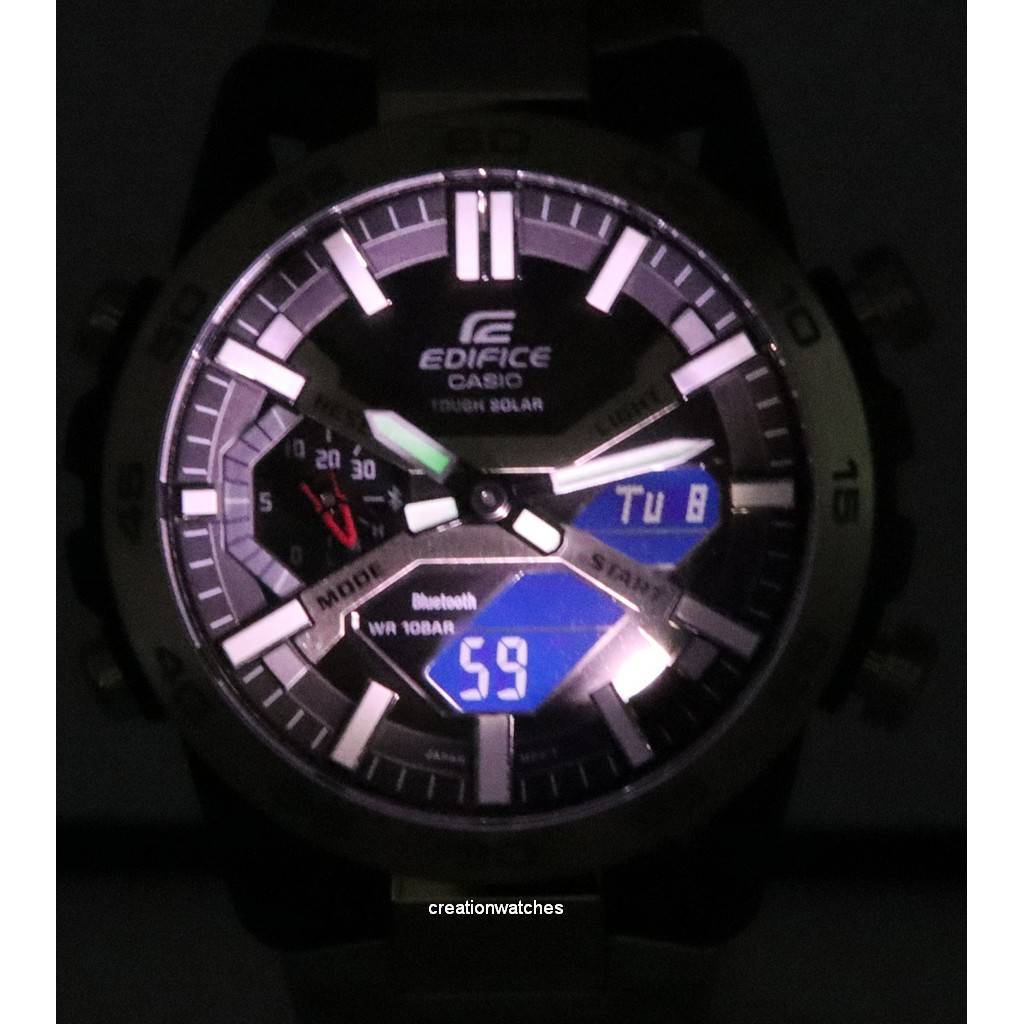 Casio Edifice Sospensione Mobile Link Black Dial Solar ECB-2000D-1A ECB2000D-1 100M Men's Watch