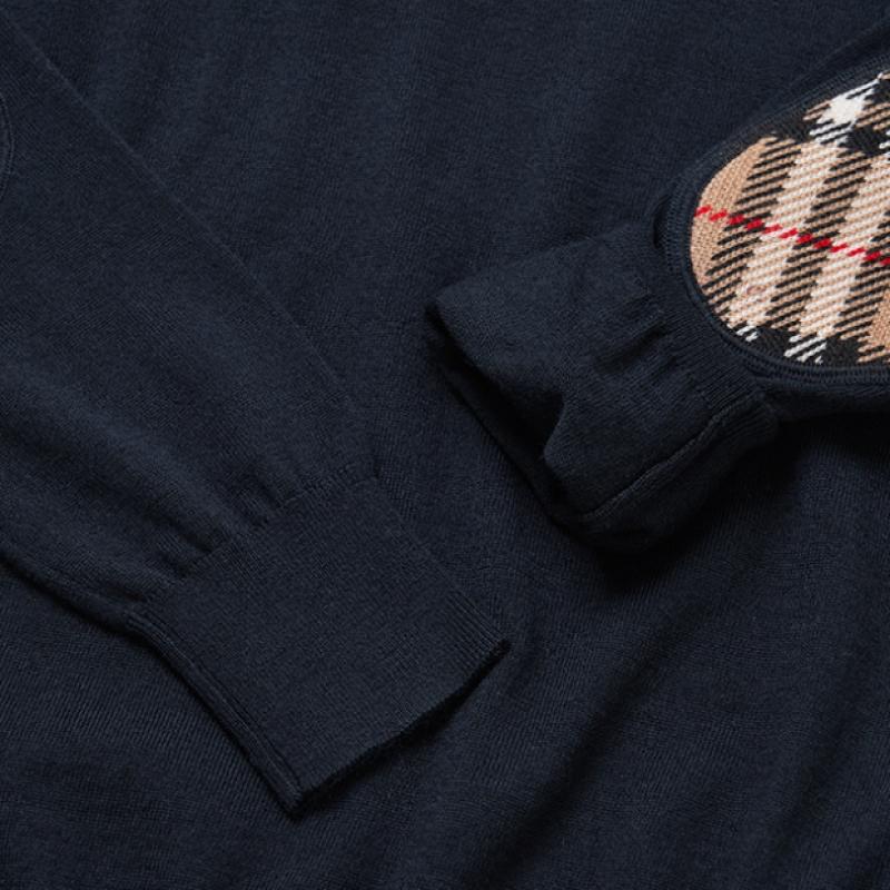 Burberry 8075012 Bempton Vampton Check Patch Merino Wool Women S Knit