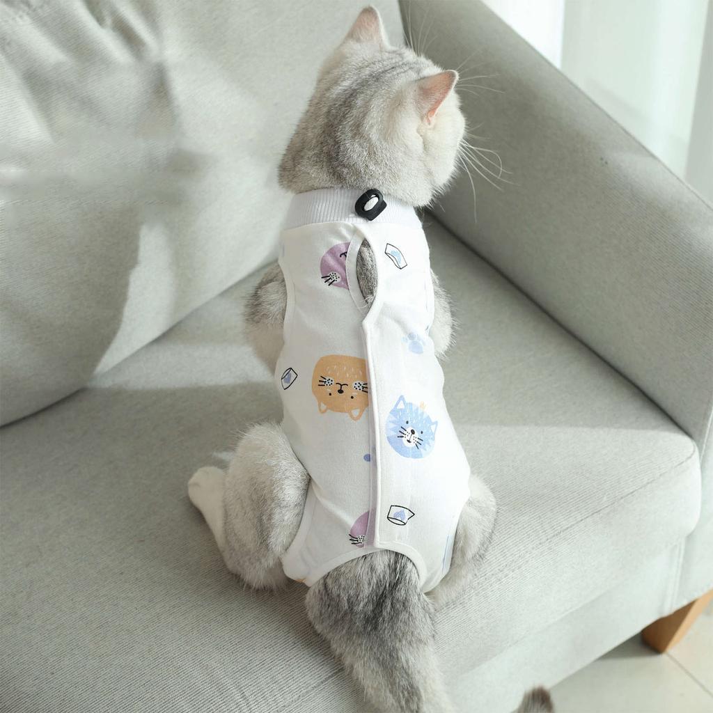 Lovely Cat Recovery Bodysuit After Surgery Castration Cat Surgery Recovery Suit for Wound Healing Post Surgery Care Suit