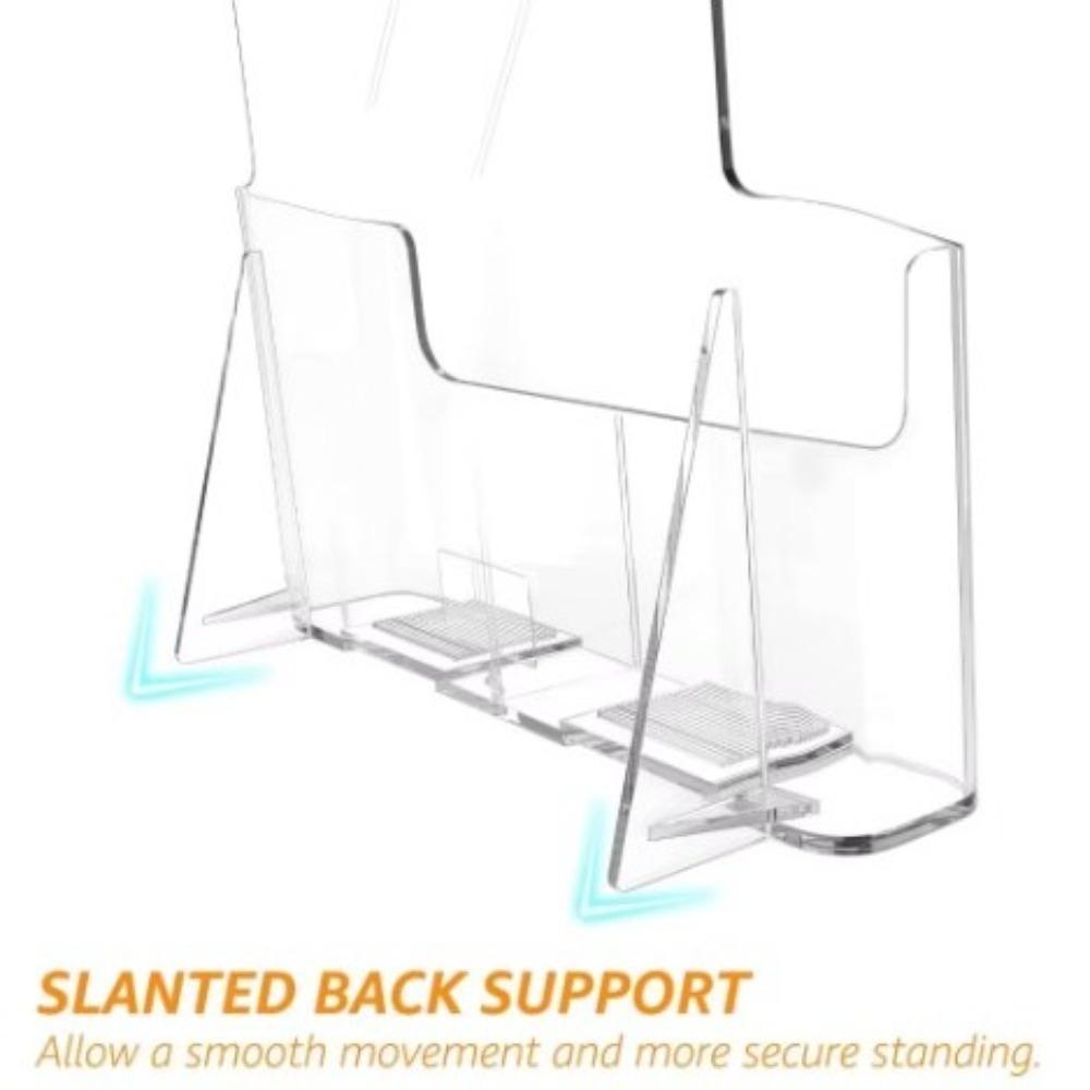 Plastic Brochure Holder Clear Flyer Display Stand Durable Filing Magazine Rack Bookcase