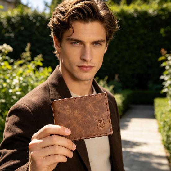 Herren Bifold Geldbörse Minimalistische Taschen-Kurzgeldbörse mit Reißverschluss-Münzfach Kartenhalter Geldbörse für Arbeit Reisen