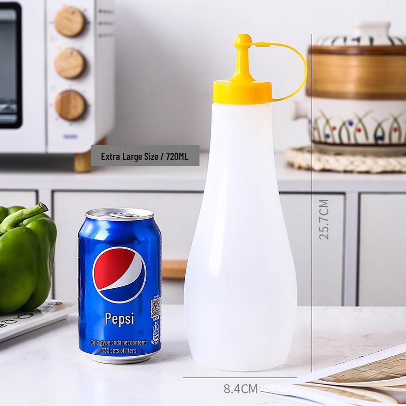 Household Squeeze Oil Bottle - Pointed Mouth for Kitchen Seasoning, Tomato Jam, Salad, or Commercial Use.