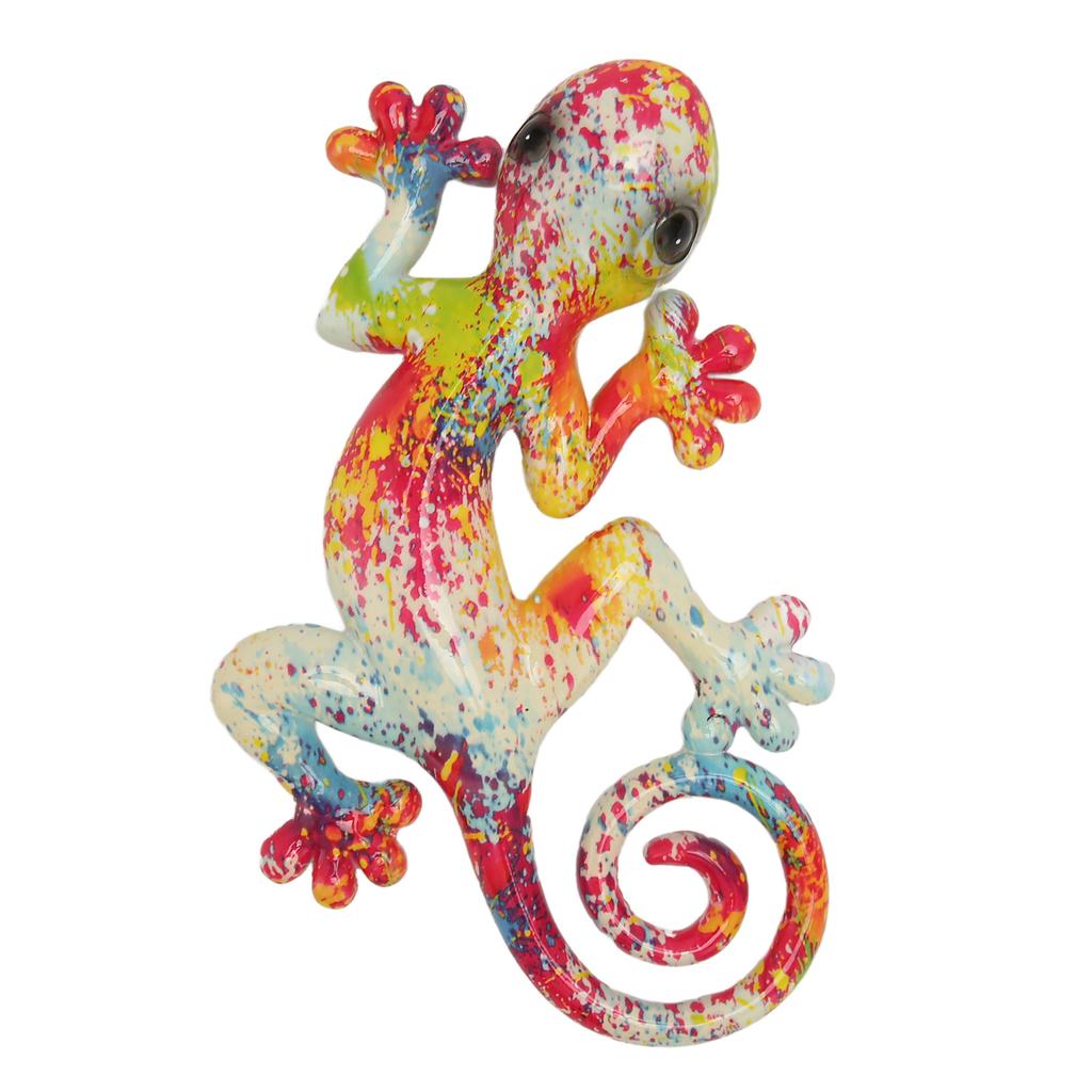 Dekoracja Ścienna Gekon Szczęście Mądrość Ręcznie Malowana Nieblaknąca Sztuka 3D Jaszczurka Rzeźba Ścienna na Lodówkę Ogrodzenia