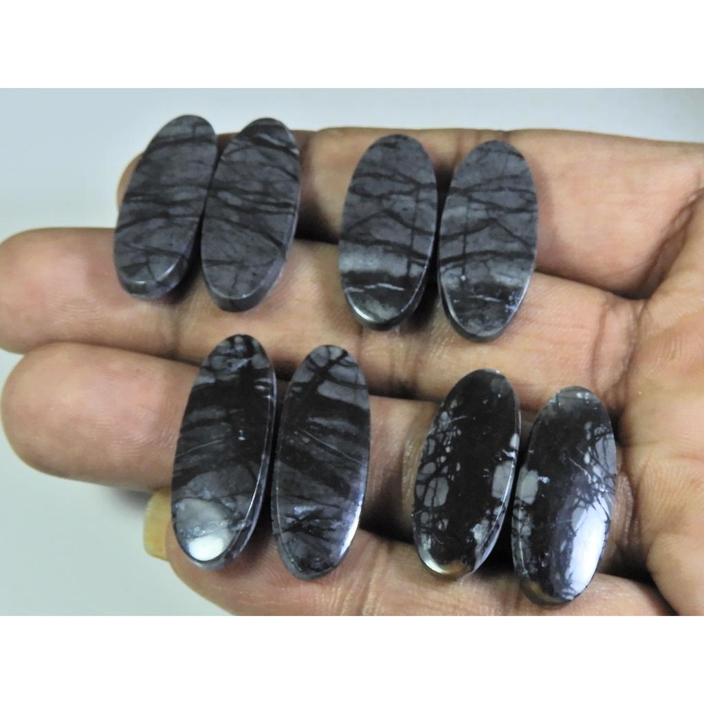 25-29MM Natural Picasso Jasper Matched Pair Oval Loose Gemstone 4Pair Lot A-592