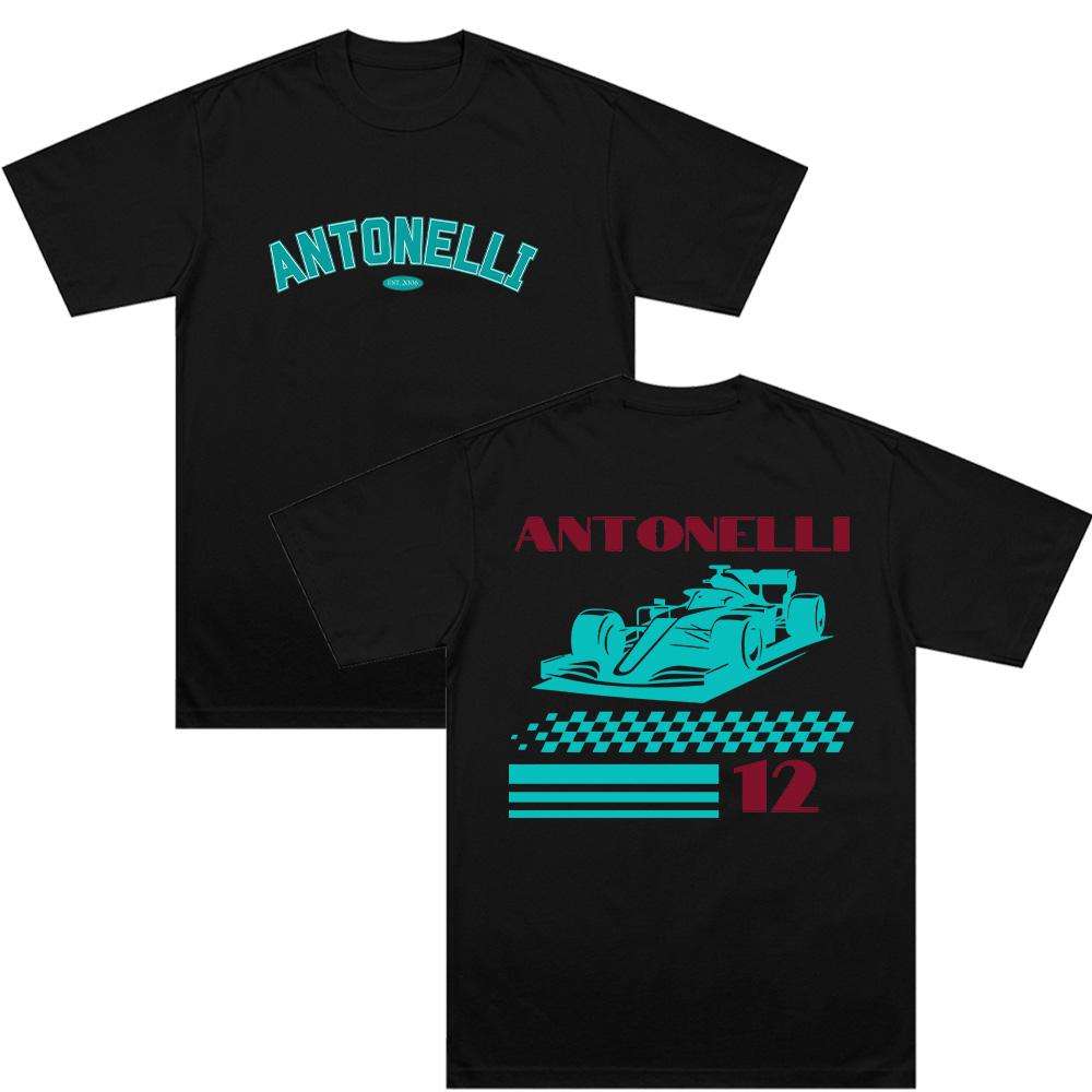 Antonelli T-shirts Andrea Kimi Antonelli 12 Gift for Kimi Fan Clothes Women Men Pure Cotton T Shirt Summer Casual Breathable Tee XS чёрный