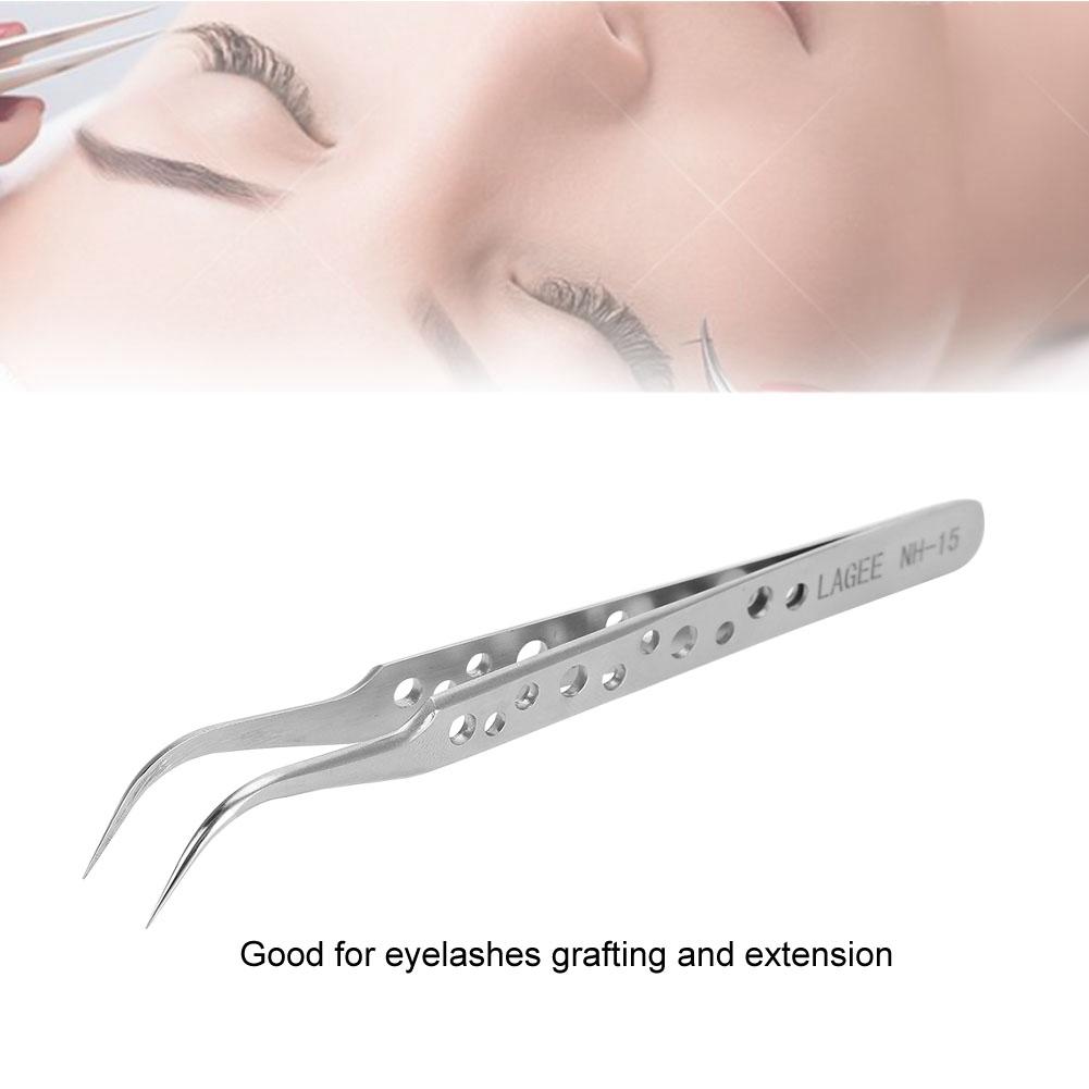 Grafting False Eyelashes Stainless Steel Tweezers Eye Lashes Extension Tool(NH-15 Curved)