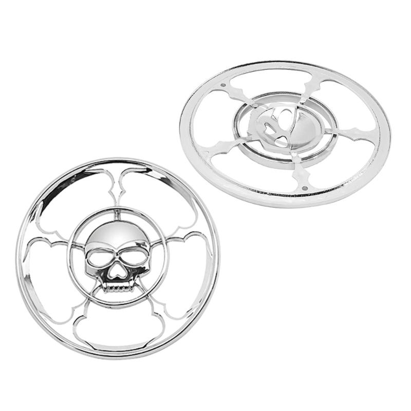 1 Set Motorcycle Skull Speaker Trim Cover for Electra Glides Street Glides Trikes 1996-2013 4-1/2" Grill Covers