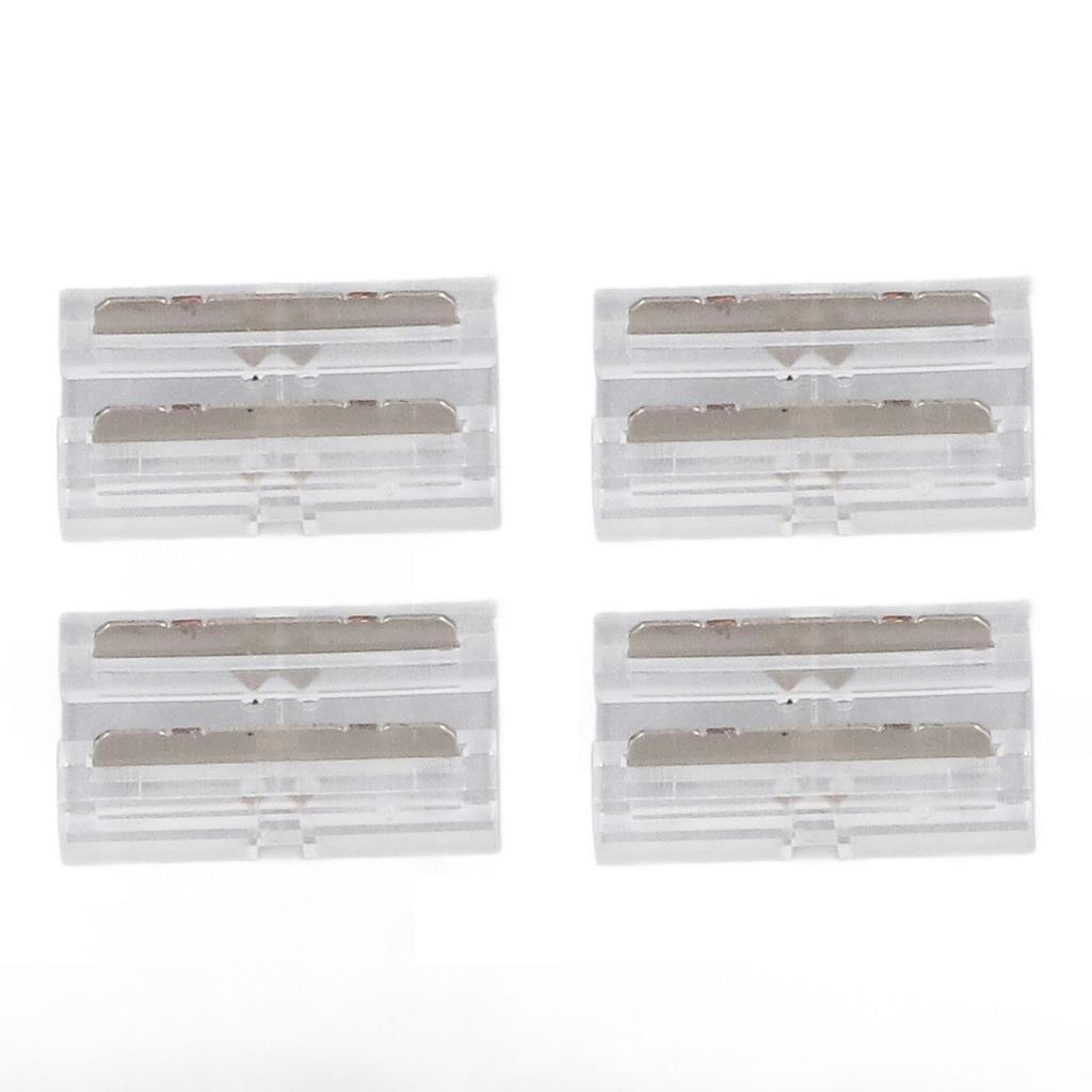 20 Pcs FCOB COB LED Strip Connector 8mm 0.31in Transparent Solderless COB LED Strip To 2 Pin Wire Connector