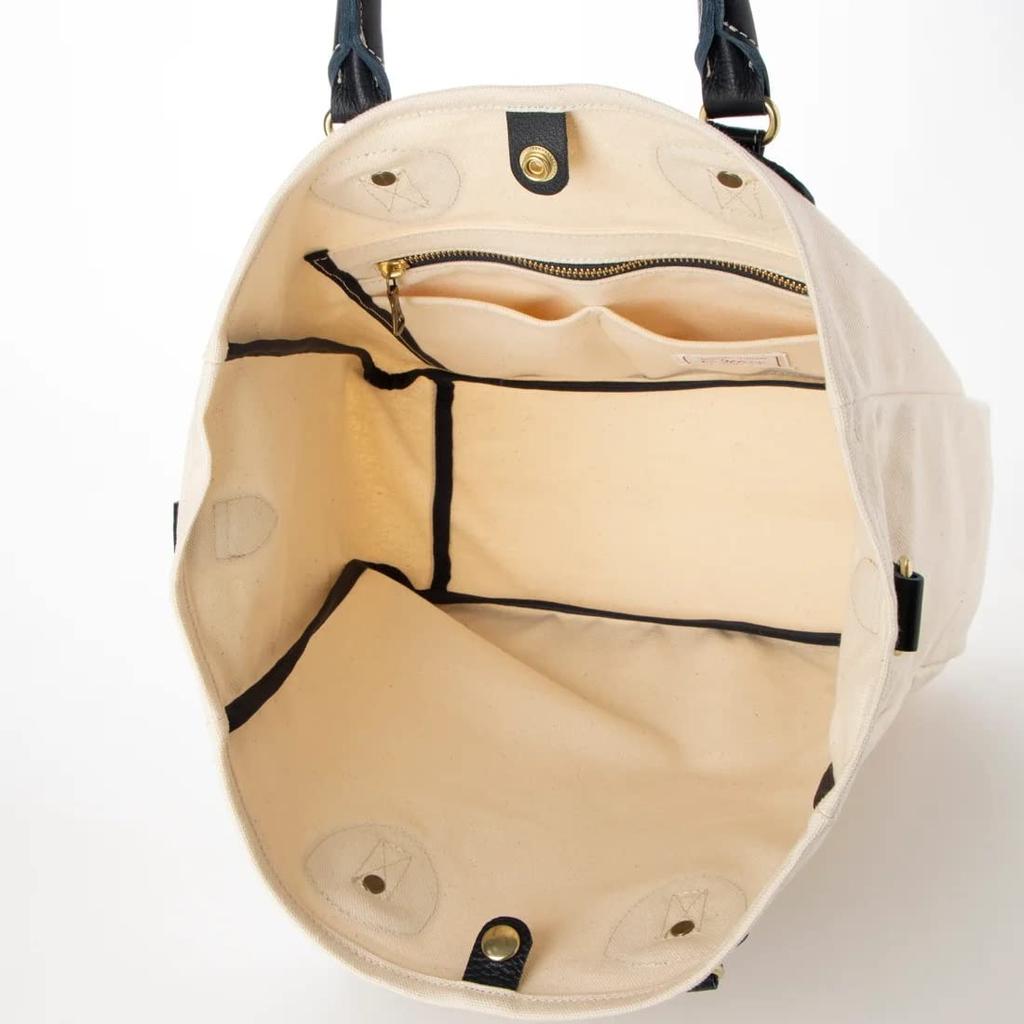 Otias No. 8 Canvas S Leather Tote Shoulder Bag, Khaki (KA)