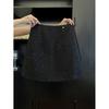 Women's Plus Size Black Sequin A-Line Short Skirt - Flattering for Petite Pear Shapes, Spring & Autumn