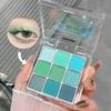 Ombretto verde 9 colori Avocado Color Stage Makeup Palette di ombretti a colori perlescenti opachi a nove quadrati