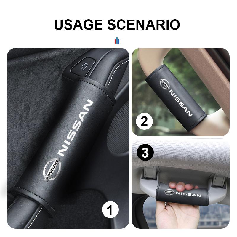 For Nissan Car Inner Door Armrest Pull Handle Non-slip Protective Cover Qashqai Juke Sentra Altima Versa Maxima Almera Rogue