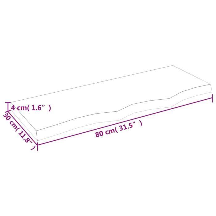 VidaXL Wall Shelf 80x30x4 Cm Solid Untreated Oak Wood 363543