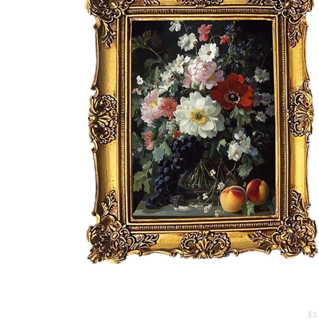 Resin Photo Frame Picture Display Holder European Design Carved for Home Office Desk