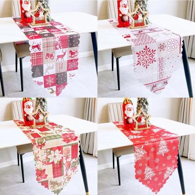 Weihnachtstischläufer, Weihnachts-Polyester-bedruckte Tischdecke, dekorative Tischserviette