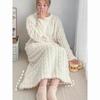 Long Warm Nightgown For Tall Women Autumn Winter Cold Resistant Cute Full Length Long Sleeve Loose Thermal Bath Robe Dress
