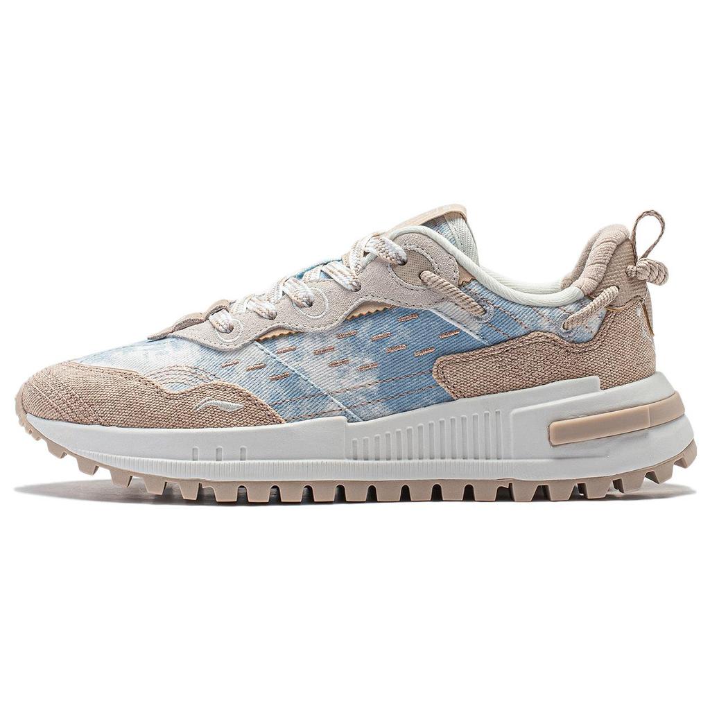 New LiNing Wind Rider 2.0 Anti Slip Wear Resistant Low Top Casual Shoes Women's Blue Brown AGCT308-3