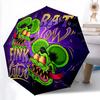 1pc Rat Fink pattern Umbrella Portable Folding Umbrella Iron Frame Hole Bone Structure Outdoor Home Umbrella