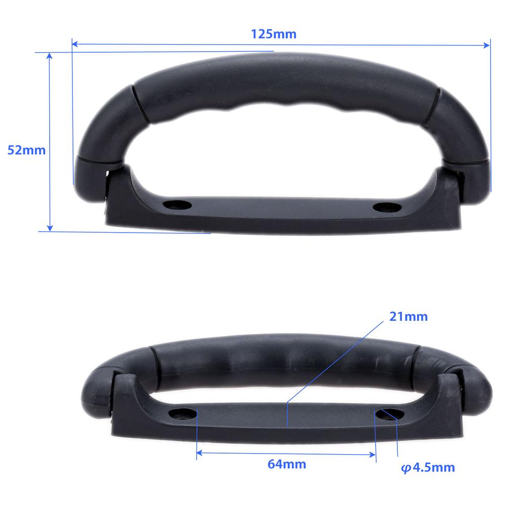1pc Black Plastic Luggage Handle Suitcase Strap Pull Air Case Flight Bag Luggage Grip Antislip Knob 108/125/160mm Box Replace