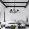 Rustic Style Ceiling Chandelier, Black Woven Steel with 5 Adjustable and Foldable Candlesticks diameter 58 x 45cm