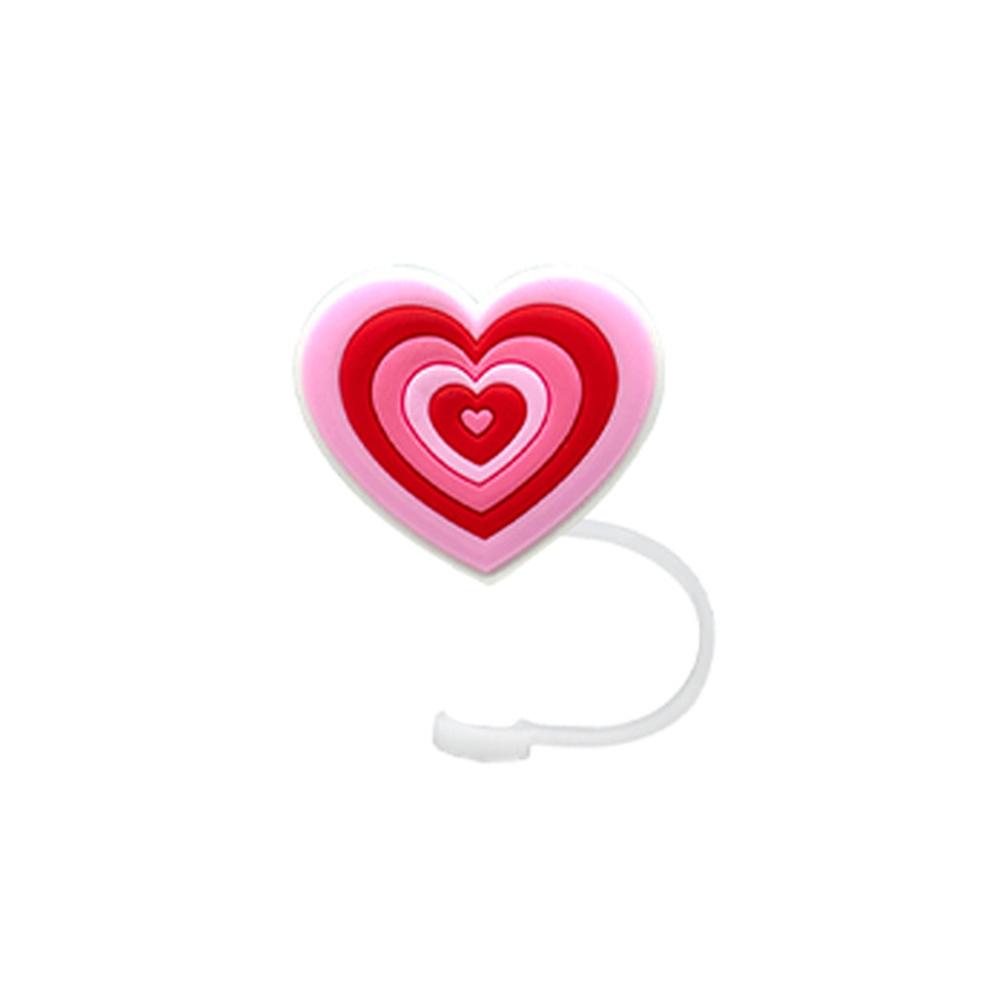 Valentine's Day Straw Stopper Hygienic Straw Tips Cover Silicone Straw Plug Colorful Water Cup Dust Cap For Office Parties