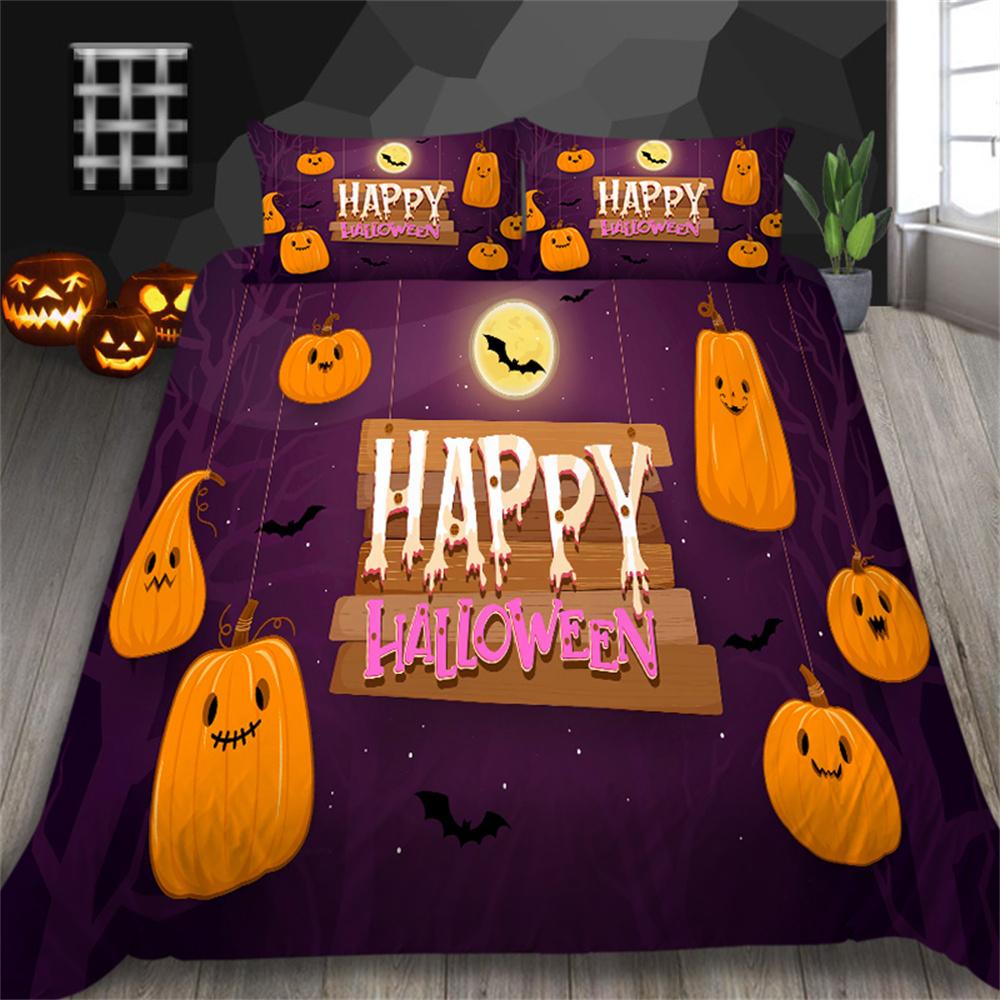 Halloween Duvet Cover Set Fashion Bedding Cover Suit King Size Bedding Teen Adluts Breathable Bedding Cover
