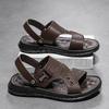 Fashion Summer Half Drag New Arrival Men's Sandals Real Leather Outdoor Beach Shoes Casual Male Leather Slippers All-match Male Flats