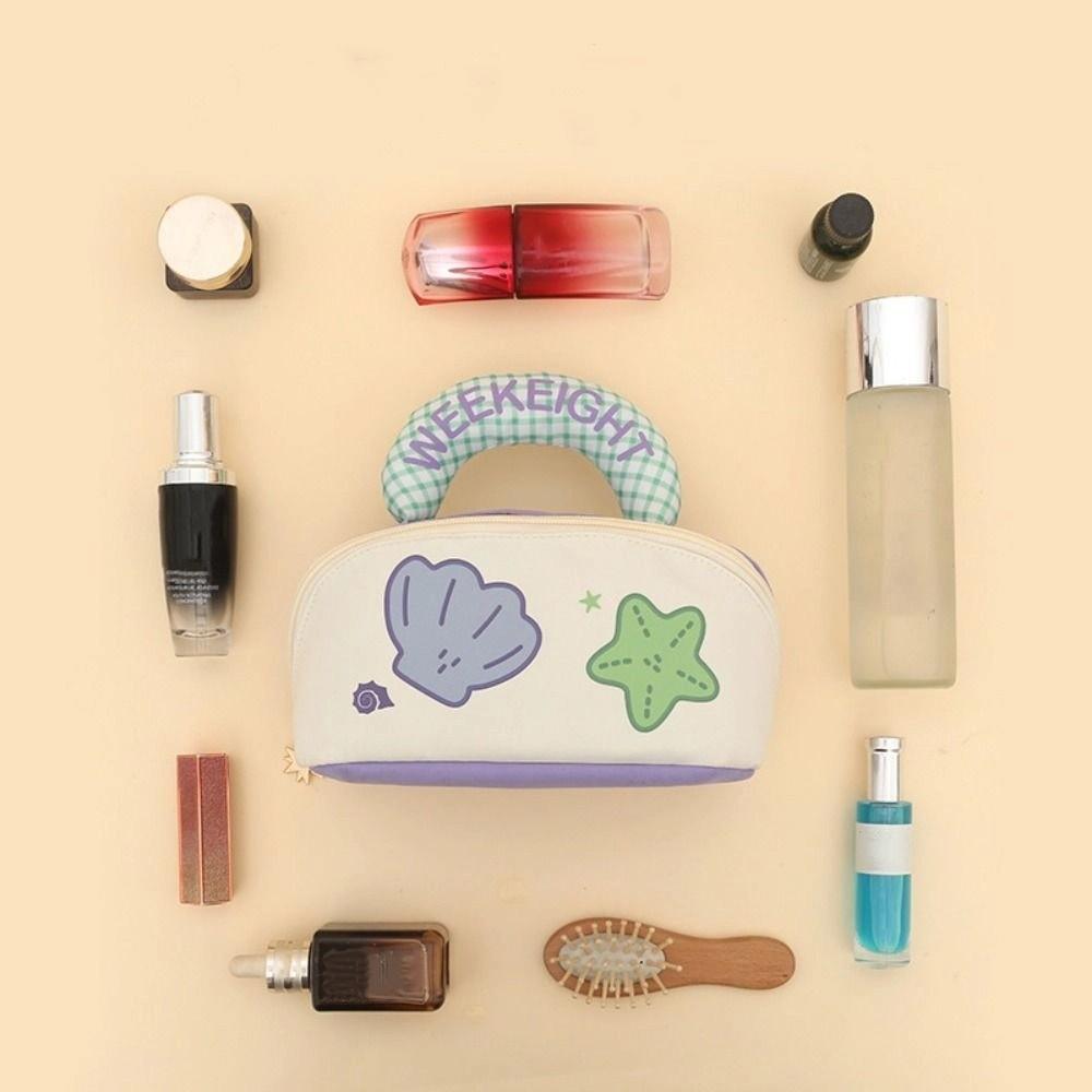 Dopamine Color Handheld Cosmetic Case Shell Toiletry Bag Storage Bag Cute Makeup Bag  Outdoor