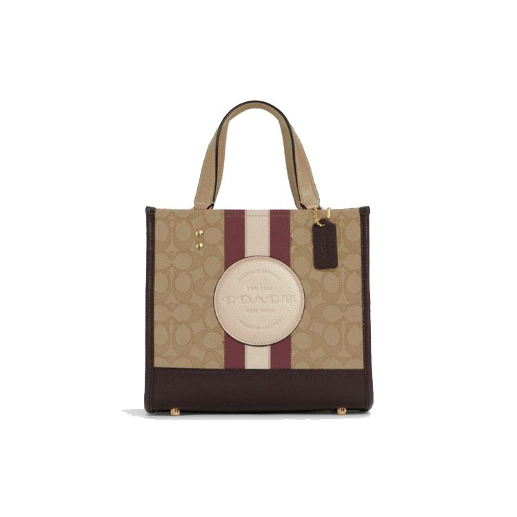 Coach Dempsey Tote Bag aus Signature-Canvas mit Streifen & rundem Aufnäher für den täglichen Gebrauch