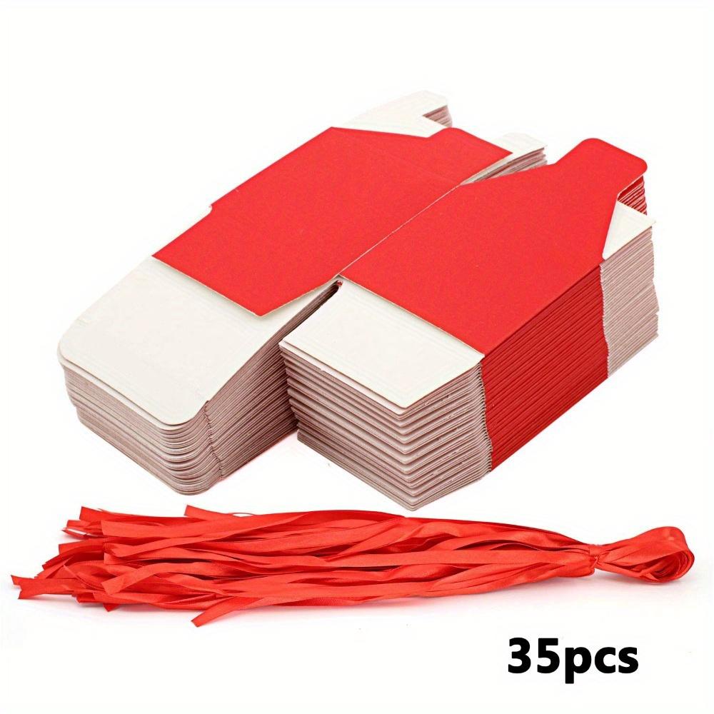 

35pcs Red Favor Boxes, Paper Square Gift Boxes with Ribbons Gift Packaging Boxes for Jewelry Soap Crafts Ideal for Wedding Birthdays Parties 35pcs червоний
